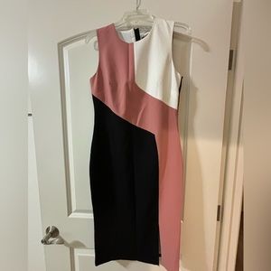NWT WHITE HOUSE BLACK MARKET Diagonal Colorblock Sheath Dress size 8 ON SALE!